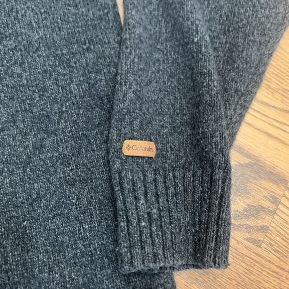 Columbia Men's Gray 1/4 Zip Pullover Sweater Size L Wool Ramie Blend - Picture 3 of 6